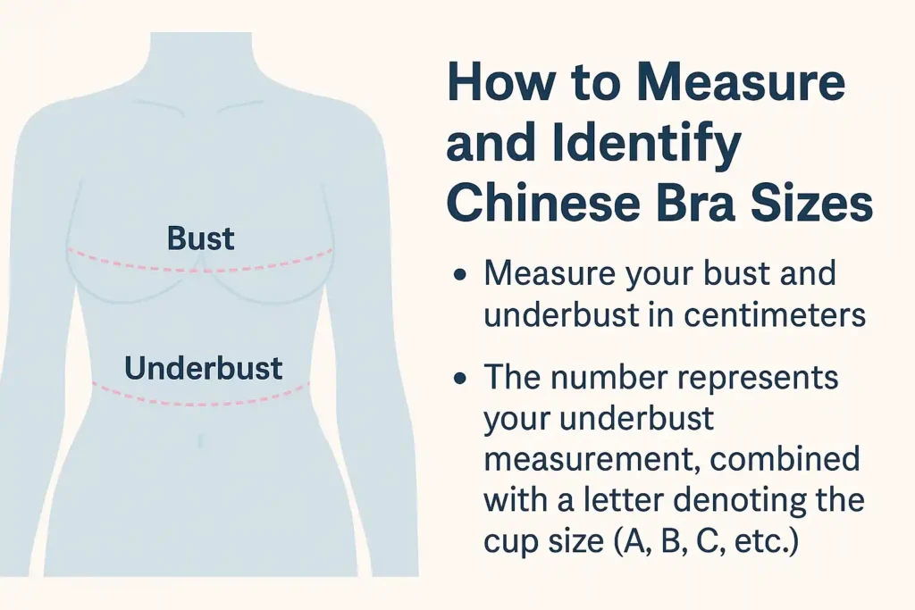 how to measure bust and underbust for accurate Chinese bra size in centimeters
