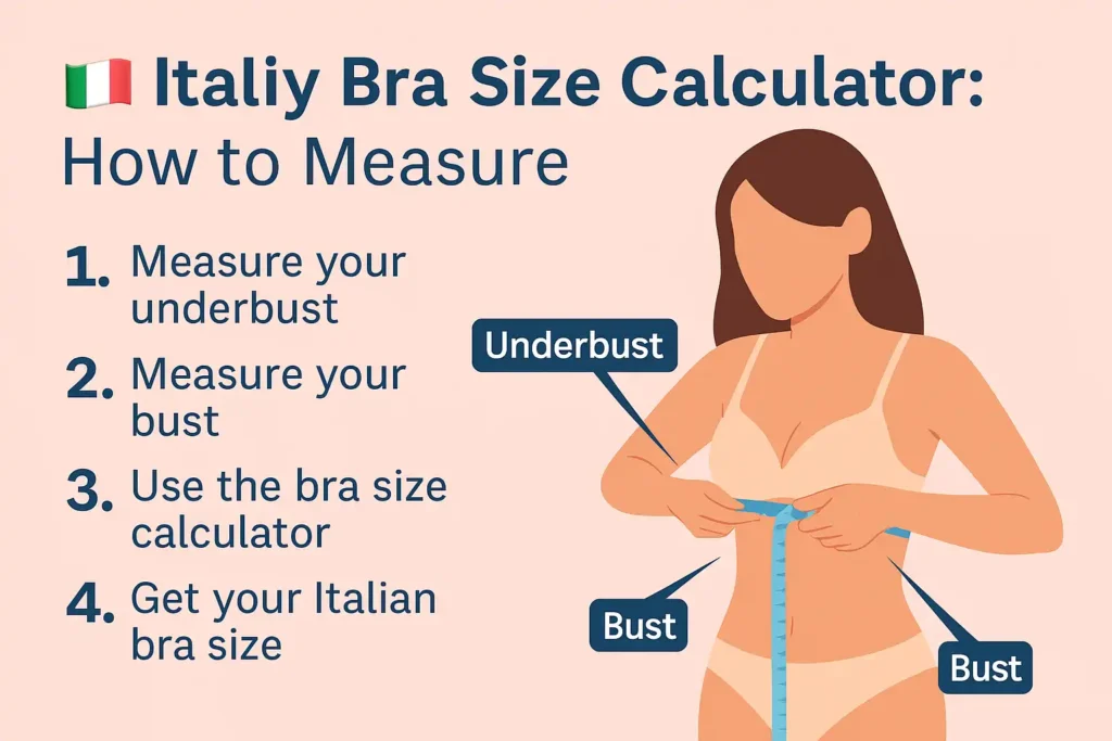 How to measure for your Italian bra size using underbust and bust in centimeters
